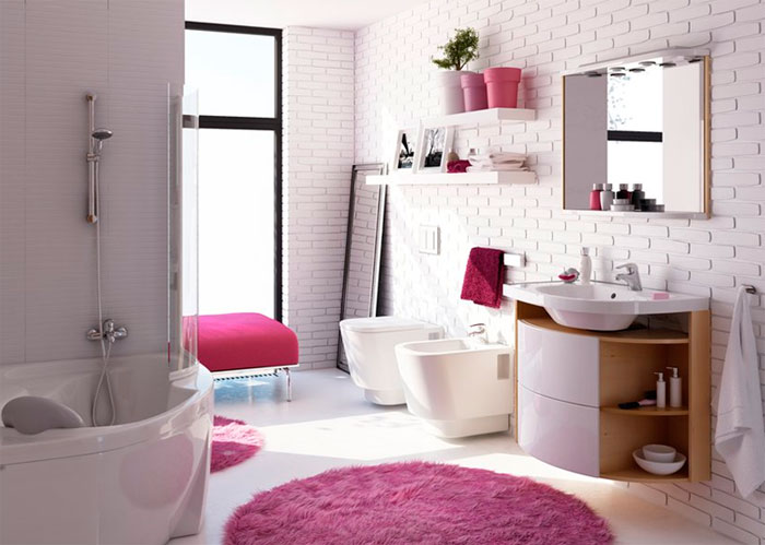 Аксессуары для ванной комнаты в модных цветах