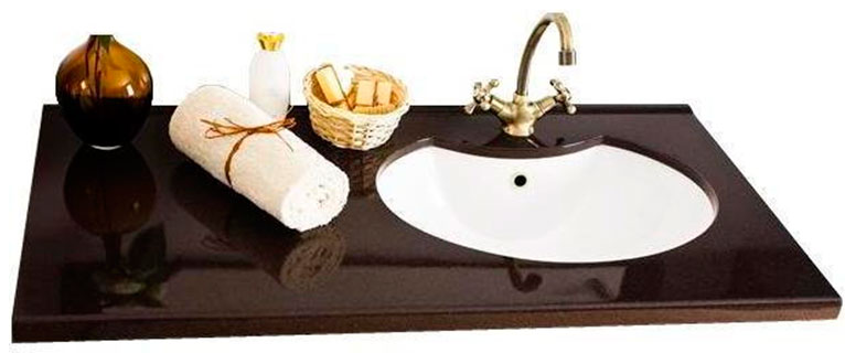 Раковина, встроенная в столешницу в ванной
