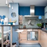 Интерьер кухни голубых цветов