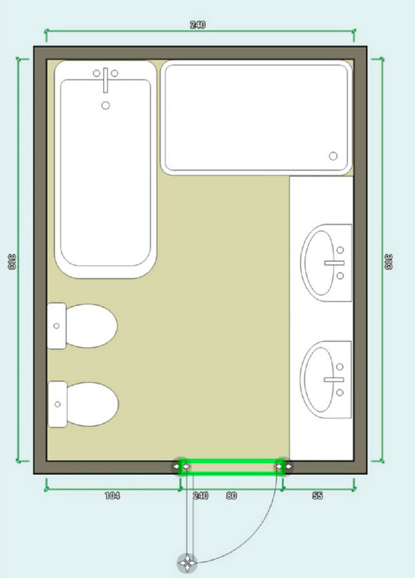 План ванной 7кв.м, мебель в большую ванную комнату