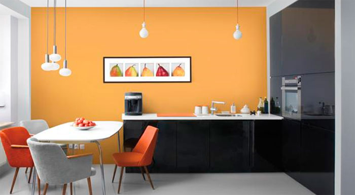Отделка стен в кухне краской - недорогое решение