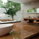 Большая плитка в ванную комнату – модный дизайн