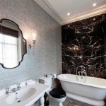 Черно-белые ванные комнаты – дизайн в стиле ретро, фото