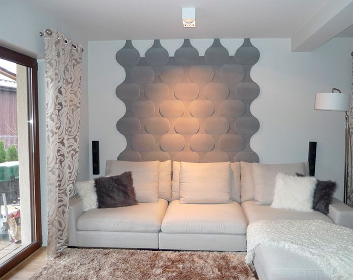 Стеновые панели и интерьер стен в гостиной – фото