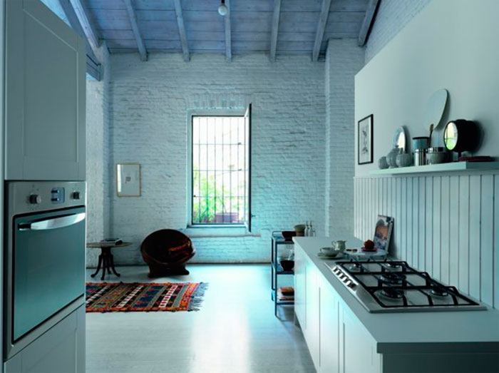 Кухня в стиле лофт, фото. Высокие потолки и постиндустриальное пространство