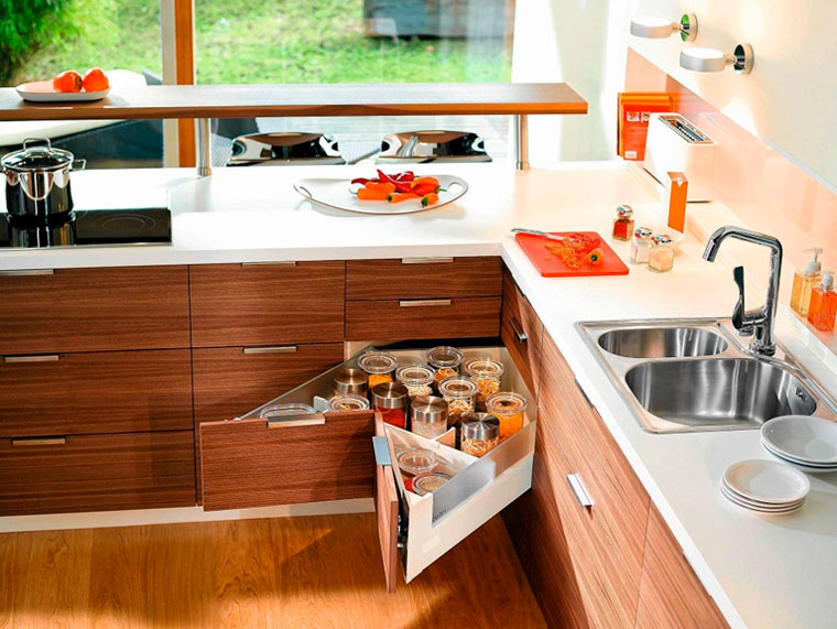 Кухонные ящики в кухонном гарнитуре – виды и размеры