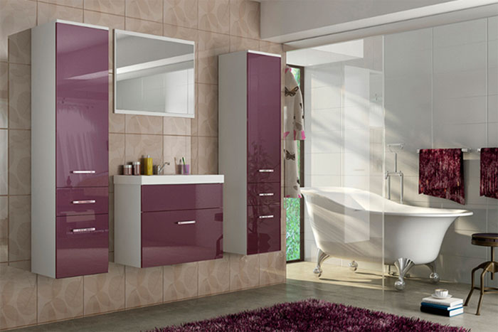 Дизайн ванной комнаты в современном стиле – глянцевые поверхности