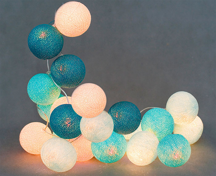 Светильники в скандинавском стиле сotton ball lights или «хлопковые шарики»
