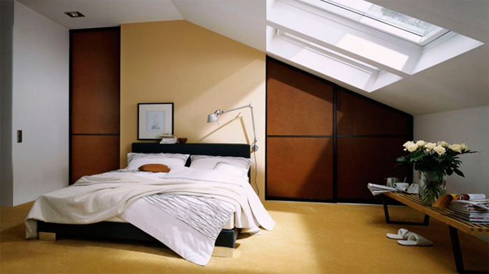 Дизайн спальни мансардного этажа