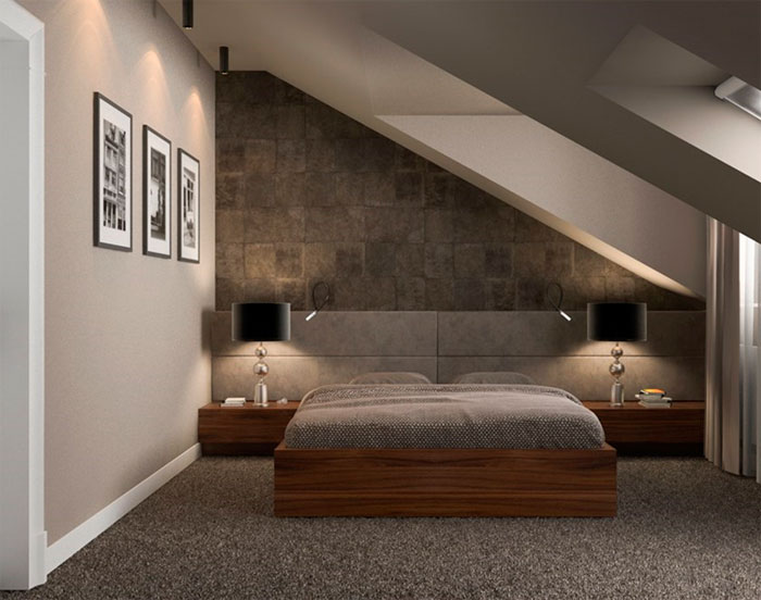 Дизайн интерьера спальни на мансарде: идеи красивого оформления (фото)