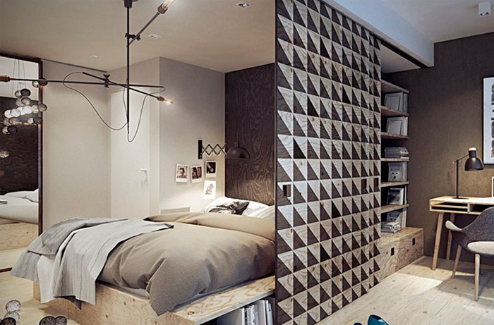Спальня и гостиная в одной комнате – дизайн