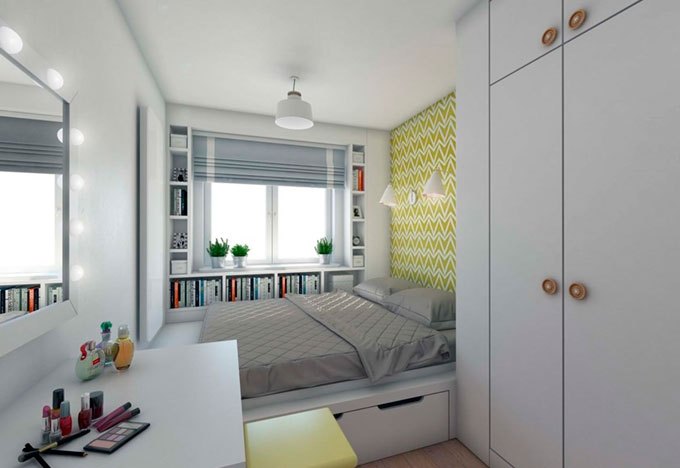 Оформление интерьера спальни площадью 6 кв. метров: 70+ фото примеров от дизайнеров