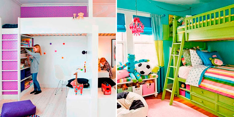 Идеи детской комнаты для мальчика и девочки – фото