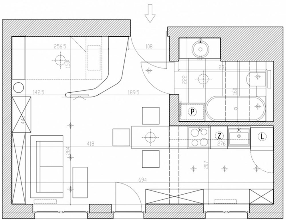 Идеи дизайна для однокомнатной квартиры