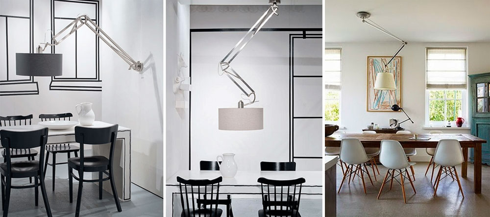Подвижные современные люстры на кухню – фото