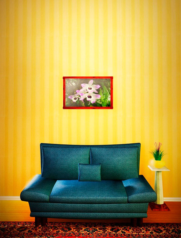 желтые обои в интерьере гостиной