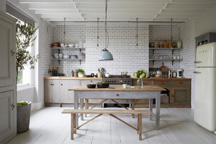 Оформление стен в кухне в скандинавском стиле, фото